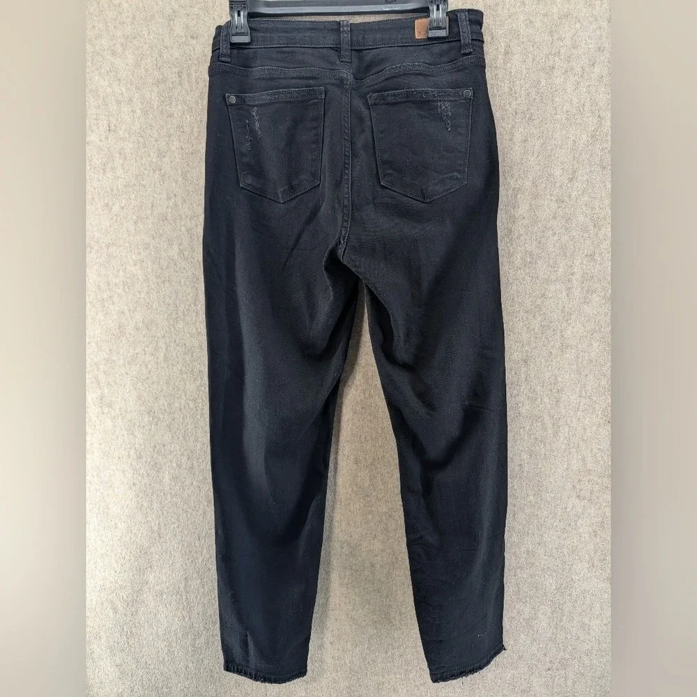 Judy Blue Boyfriend Jeans Women's 7/28 Black Stretch Denim Distressed Pants - Picture 2 of 9